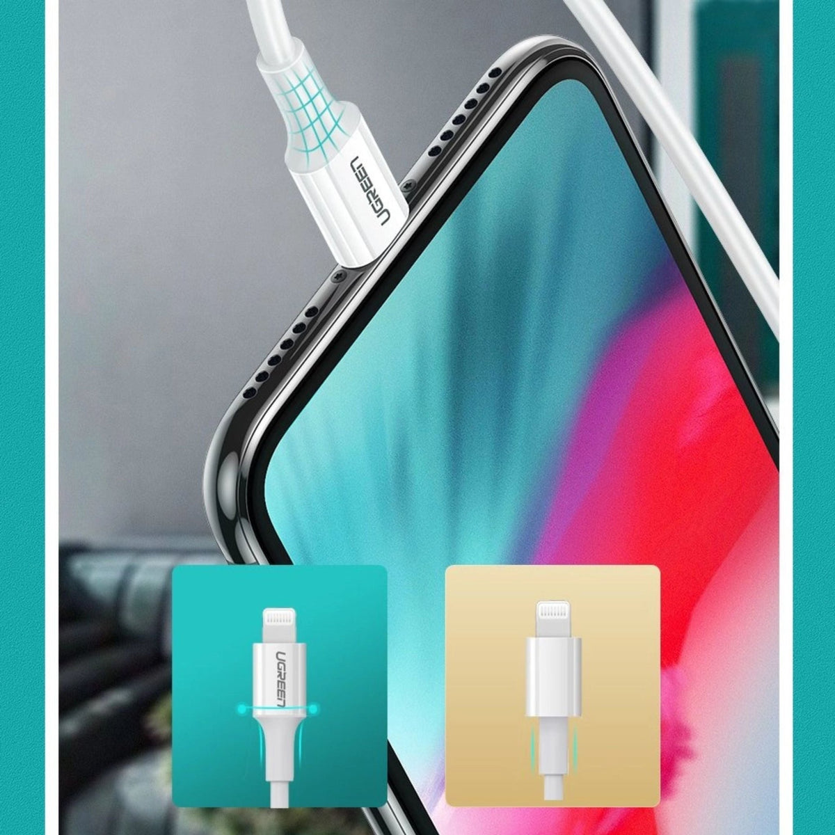 UGREEN USB-C to Lightning Cable, 20W, 1m - White