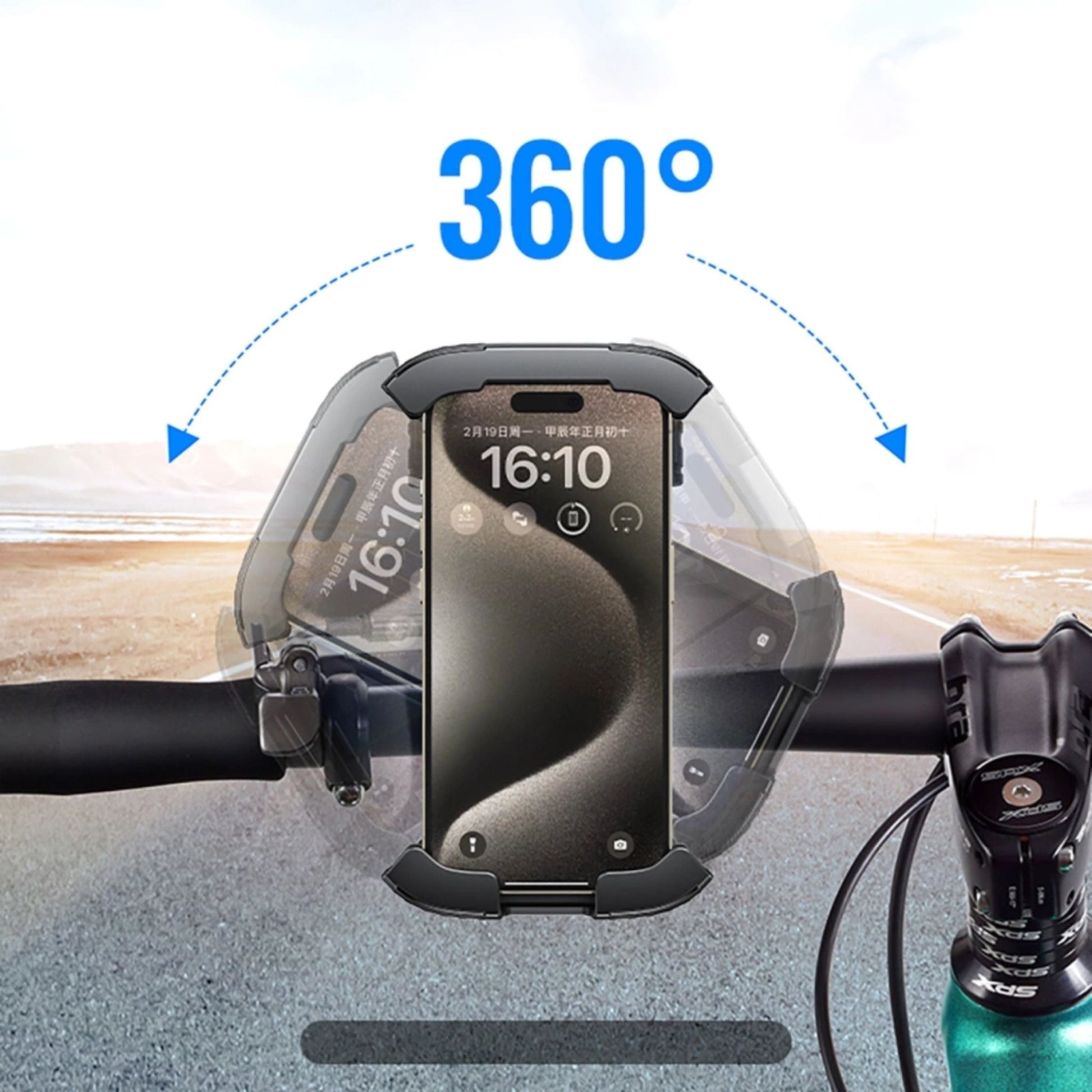 UGREEN Universal Bike Phone Holder for Bike Motorcycle Handlebar - Black