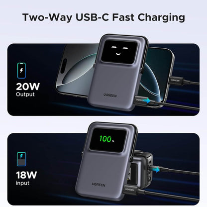 UGREEN Uno 20W Magnetic Wireless Power Bank 5000mAh Built-In Stand