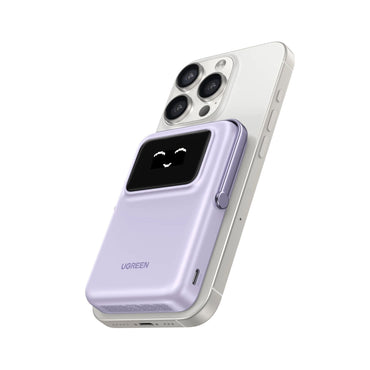 UGREEN Uno Qi2 20W Magnetic Wireless Power Bank 10000mAh Built-In Stand - Purple