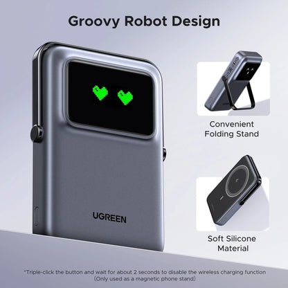 UGREEN Uno Qi2 20W Magnetic Wireless Power Bank 10000mAh Built-In Stand - Purple