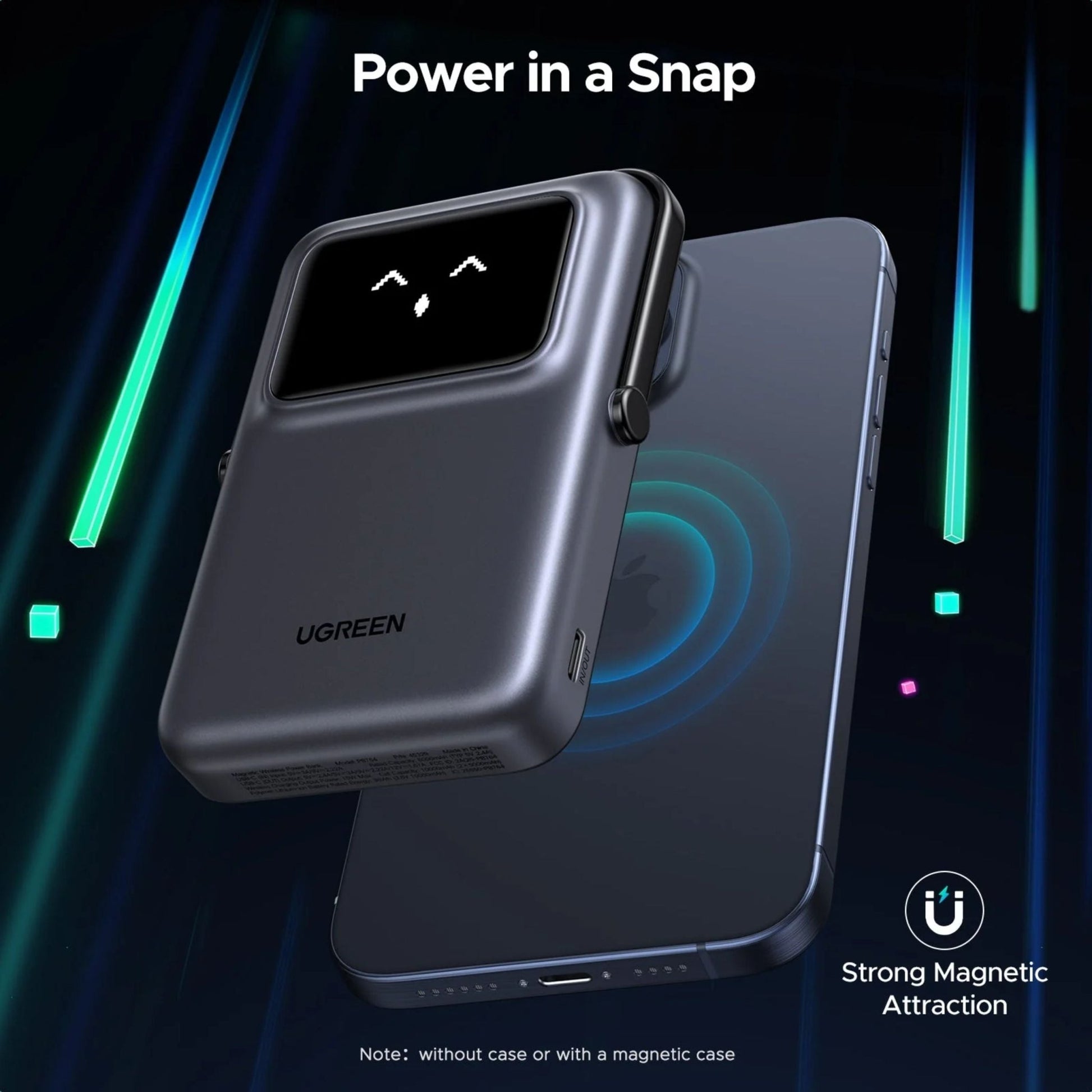 UGREEN Uno Qi2 20W Magnetic Wireless Power Bank 10000mAh Built-In Stand - Purple