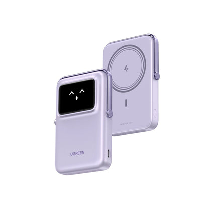 UGREEN Uno Qi2 20W Magnetic Wireless Power Bank 10000mAh Built-In Stand - Purple