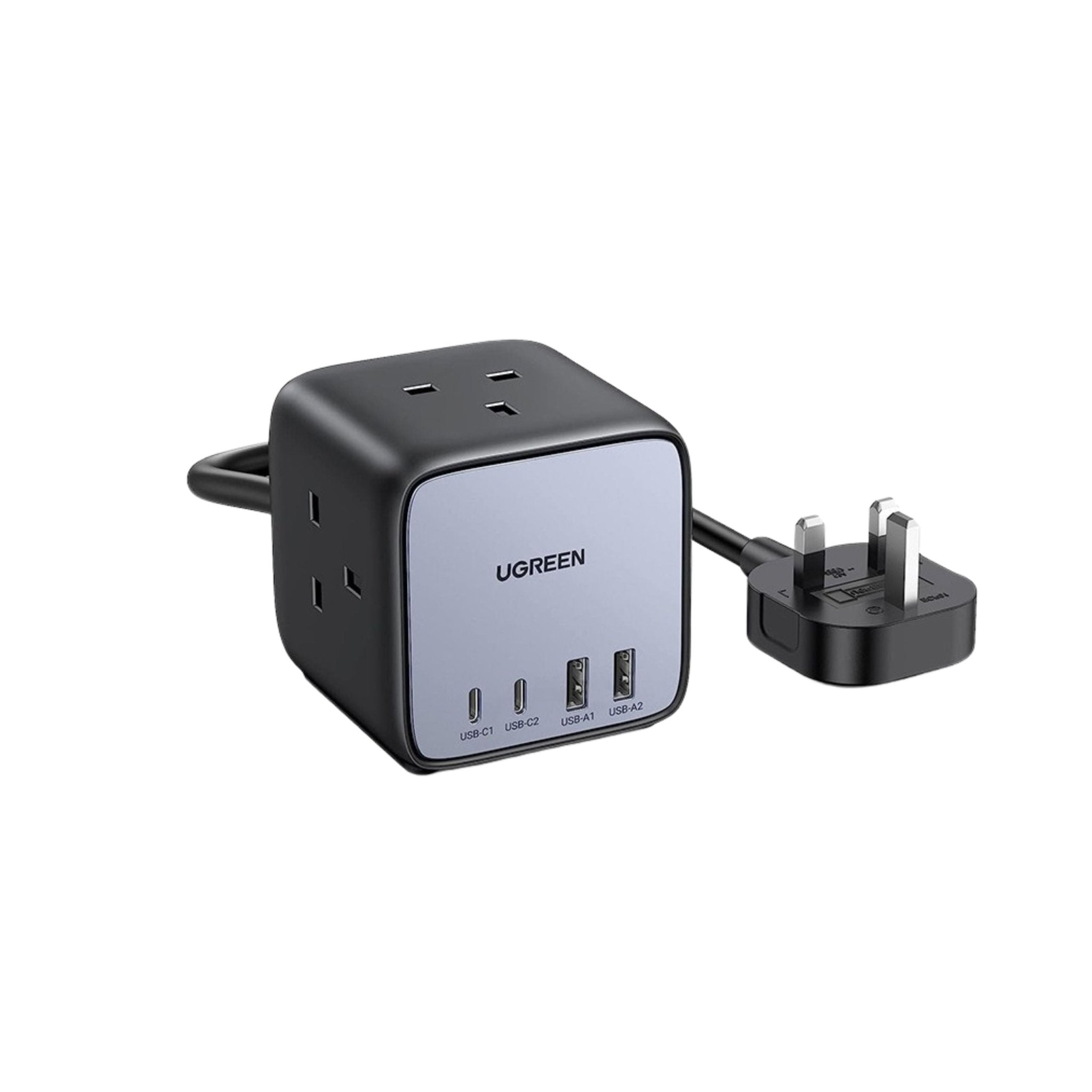 Ugreen 65W Power Strip DigiNest Cube GaN Extension USB C Plug 7-in-1 Port - Black