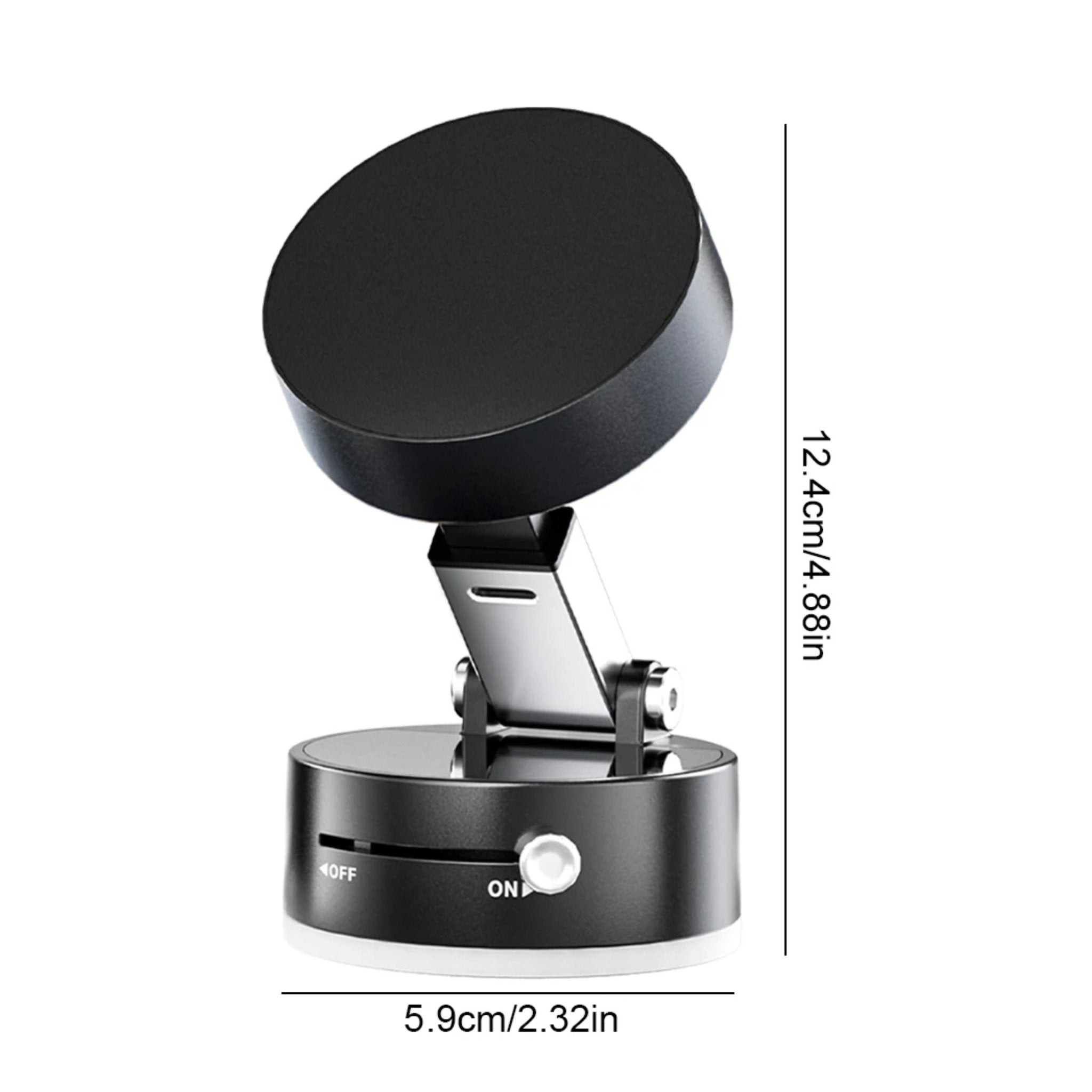 Vacuum Double Sided Toggle Adsorption & Magnetic Phone Stand A2 - Black