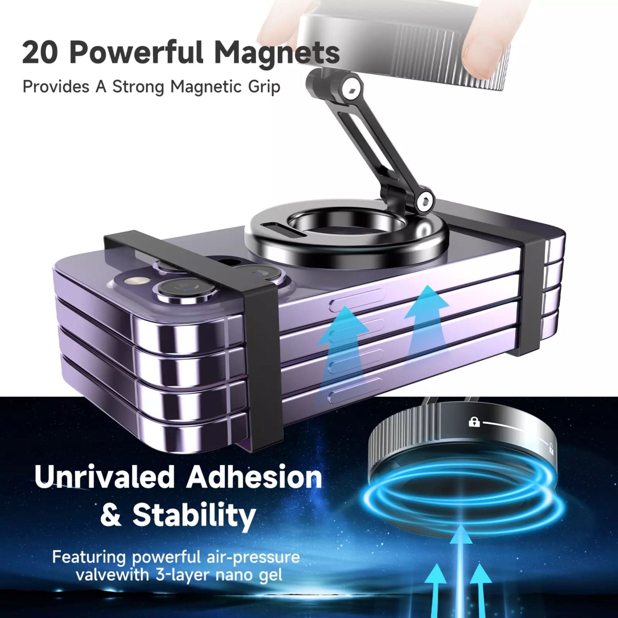 Vacuum Suction Magnetic Bracket K11 - Black