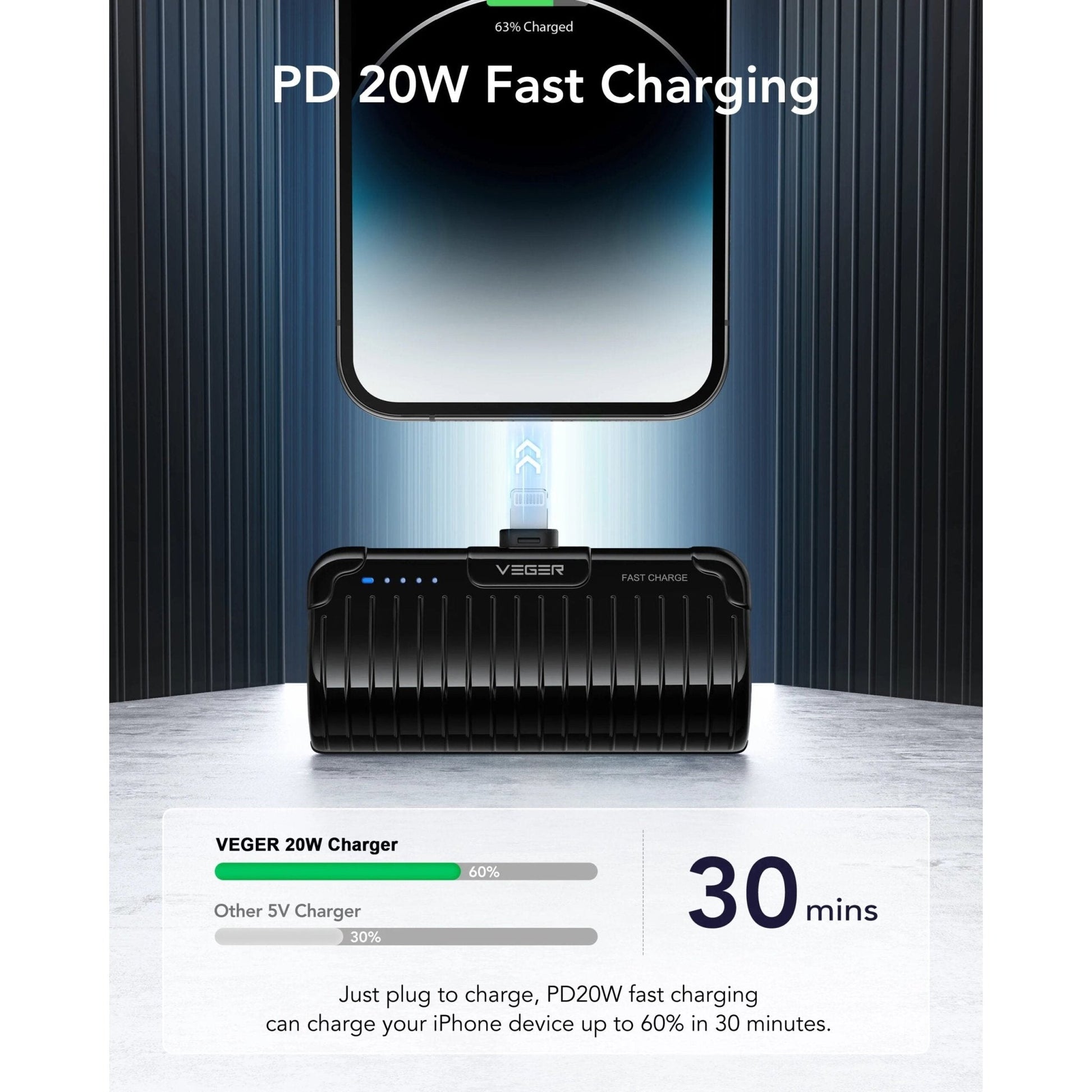 Veger Power bank 5000mah VP-0558P - Black