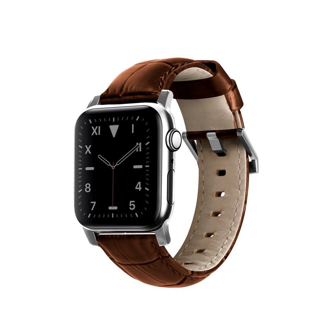 Viva Madrid Montre Crox Leather Strap Strap for Apple Watch 42/44MM - Brown/Silver