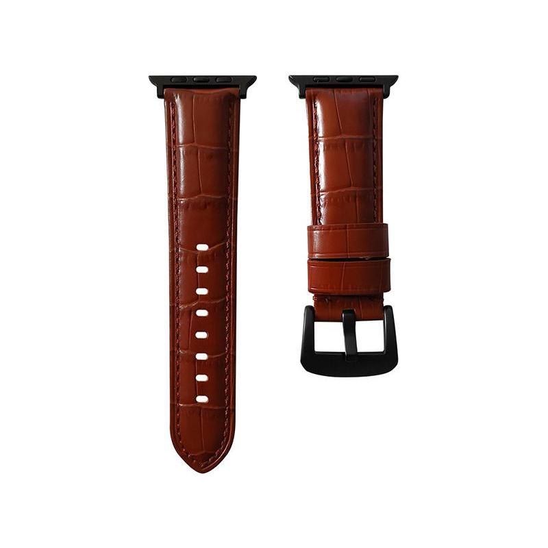 Viva Madrid Montre Crox Leather Strap Strap for Apple Watch 42/44MM - Brown/Silver