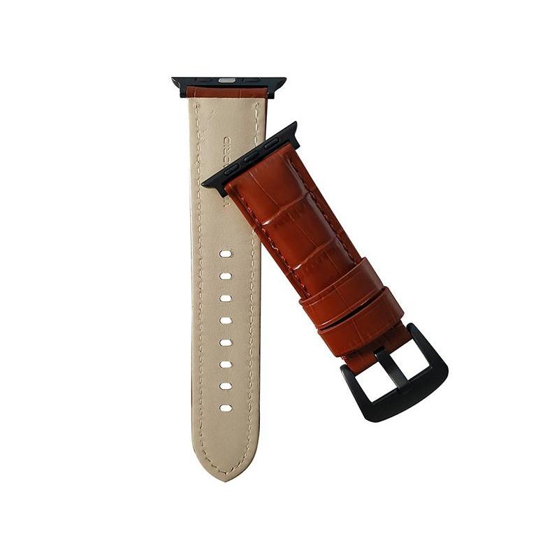 Viva Madrid Montre Crox Leather Strap Strap for Apple Watch 42/44MM - Brown/Silver