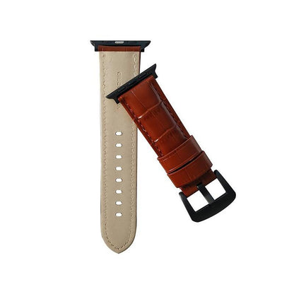 Viva Madrid Montre Crox Leather Strap Strap for Apple Watch 42/44MM - Brown/Silver