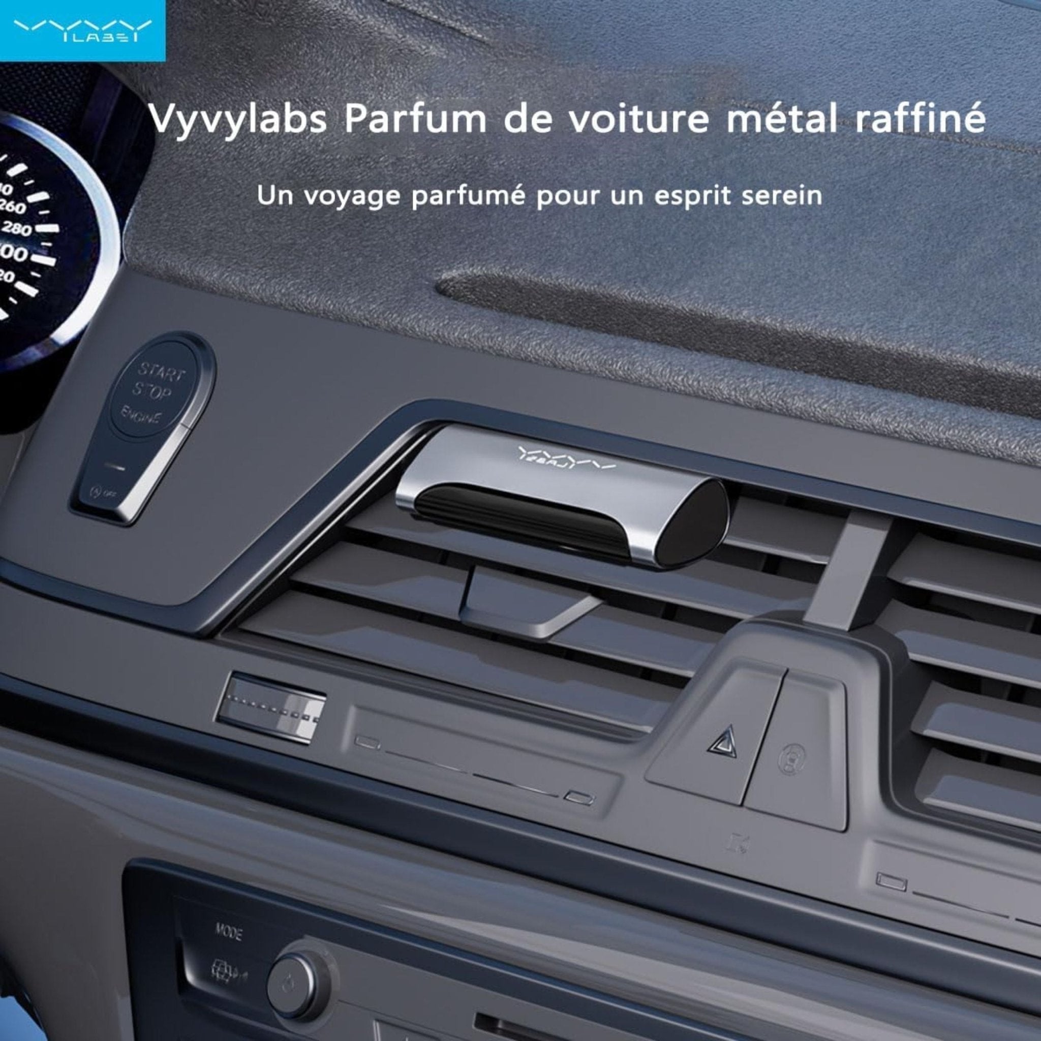 Vyvylabs Refined Metal Car Fragrance VJP1-02 - Black