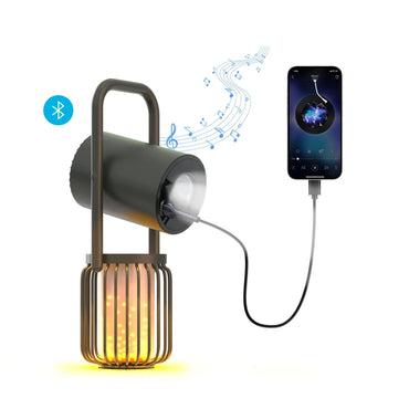 Vyvylabs X1 Flaming Multifunctional Outdoor Light, Wireless Speaker With Powerbank - Green