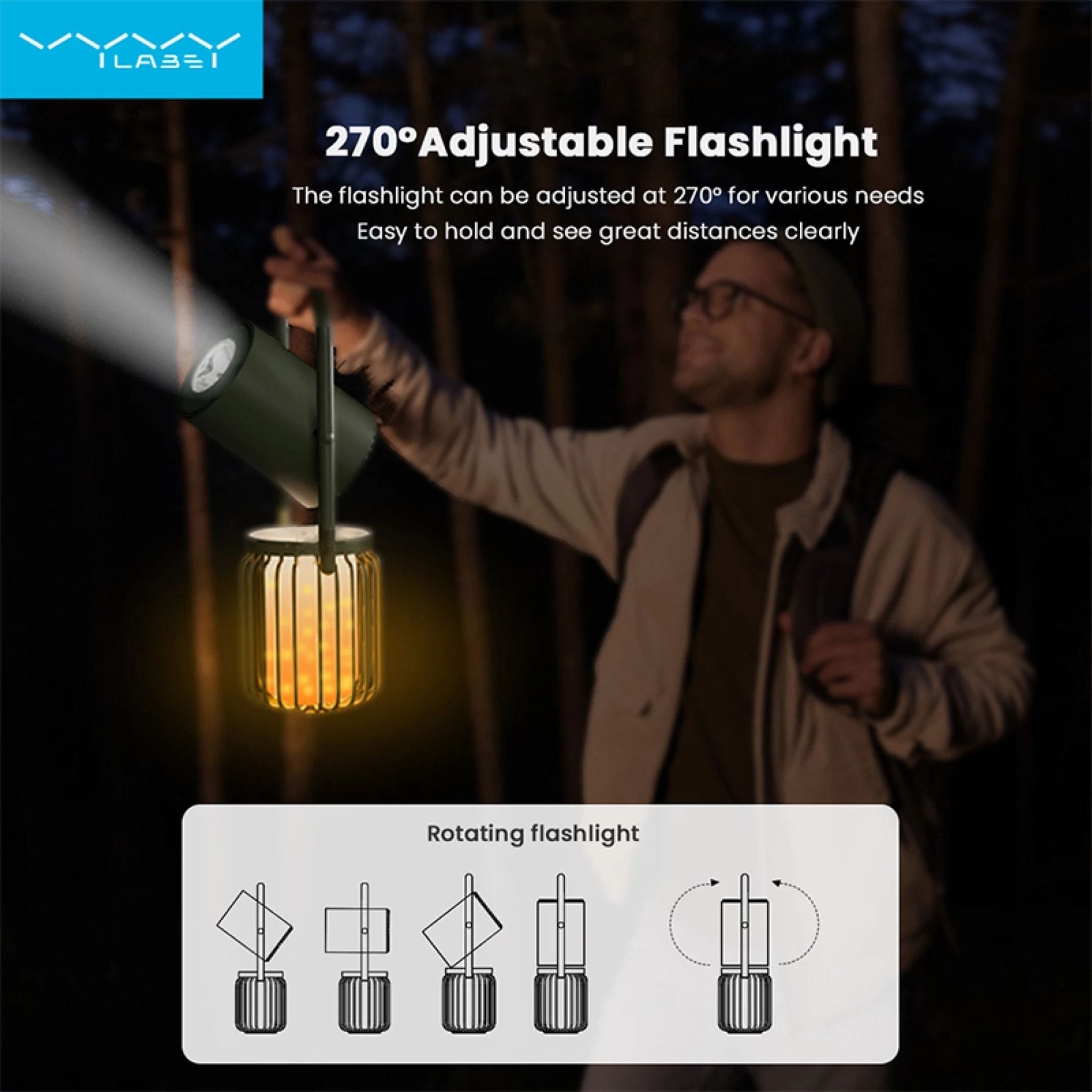 Vyvylabs X1 Flaming Multifunctional Outdoor Light, Wireless Speaker With Powerbank - Green