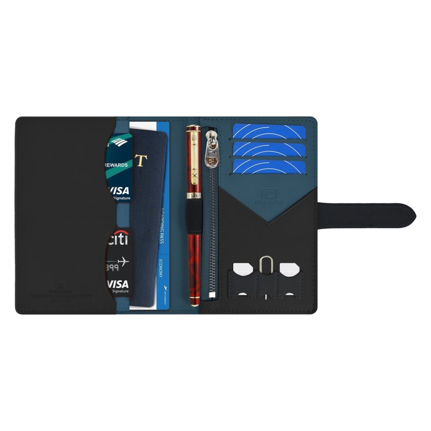 WIWU Ambassador Passport Wallet - Black