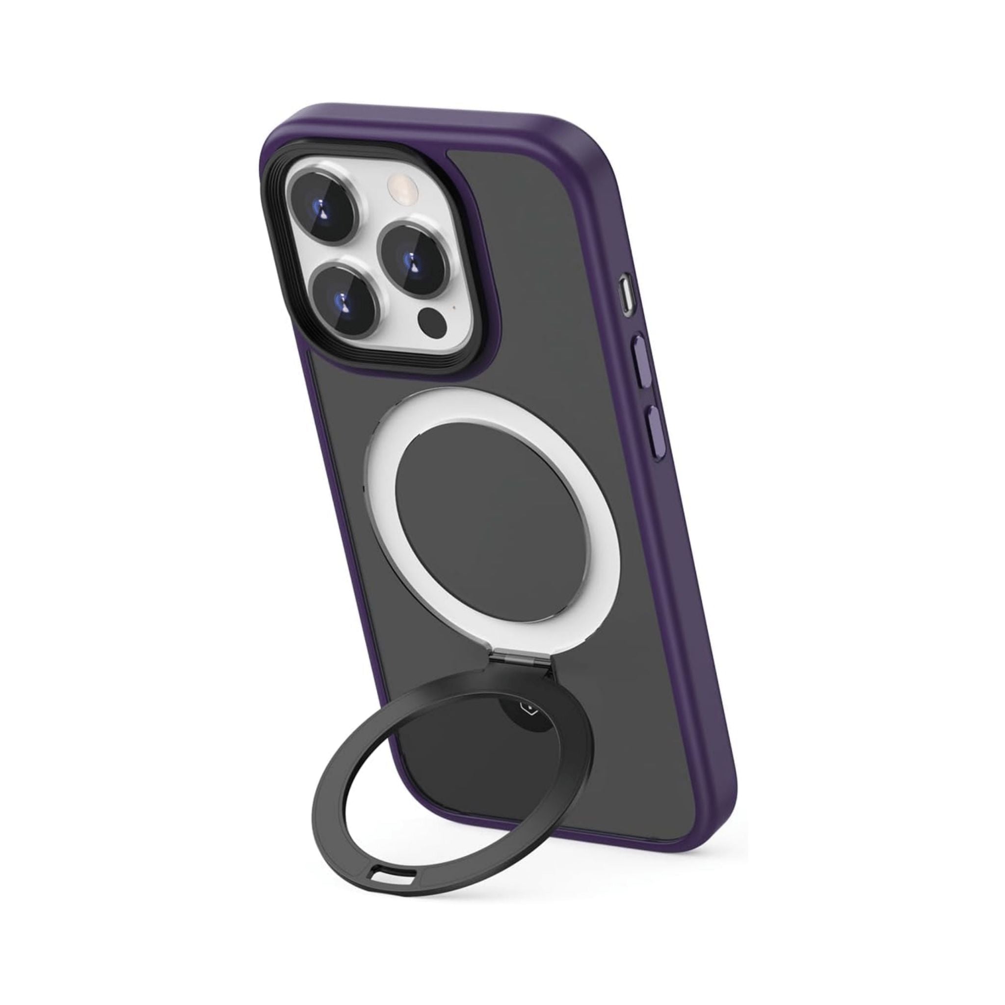 WIWU Magsafe Premium Case with Rotating Stand for iPhone 15 Pro Max - Purple