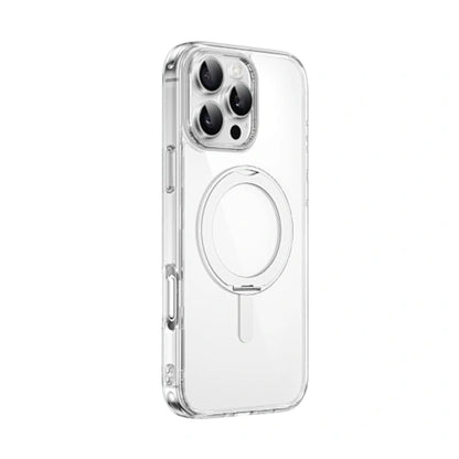 WIWU Magsafe iShield Ultra Case with Rotating Stand for iPhone 16 Pro Max Transparent - Silver