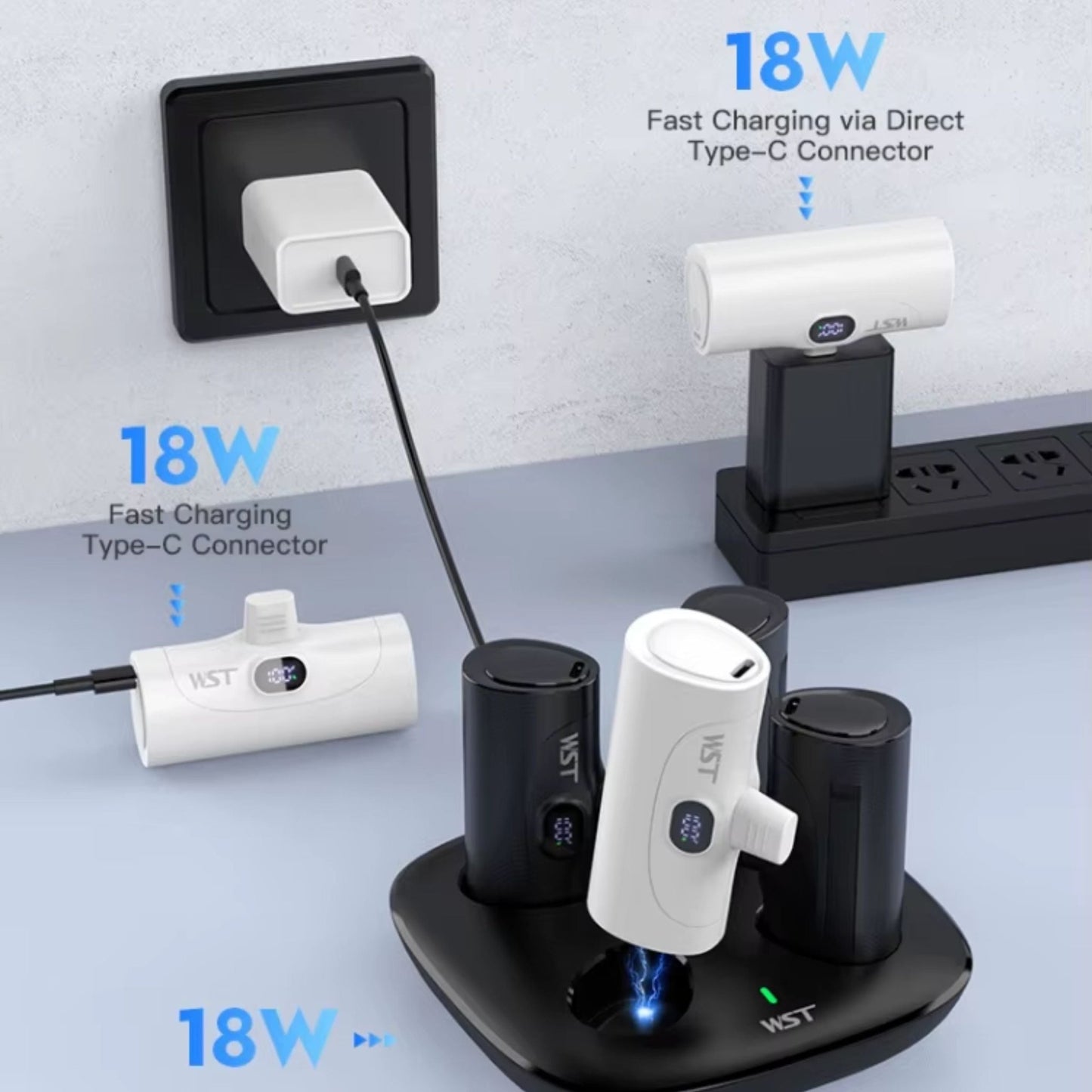 WST 4-in-1 Multiple Power Bank Docking Station 5000mah