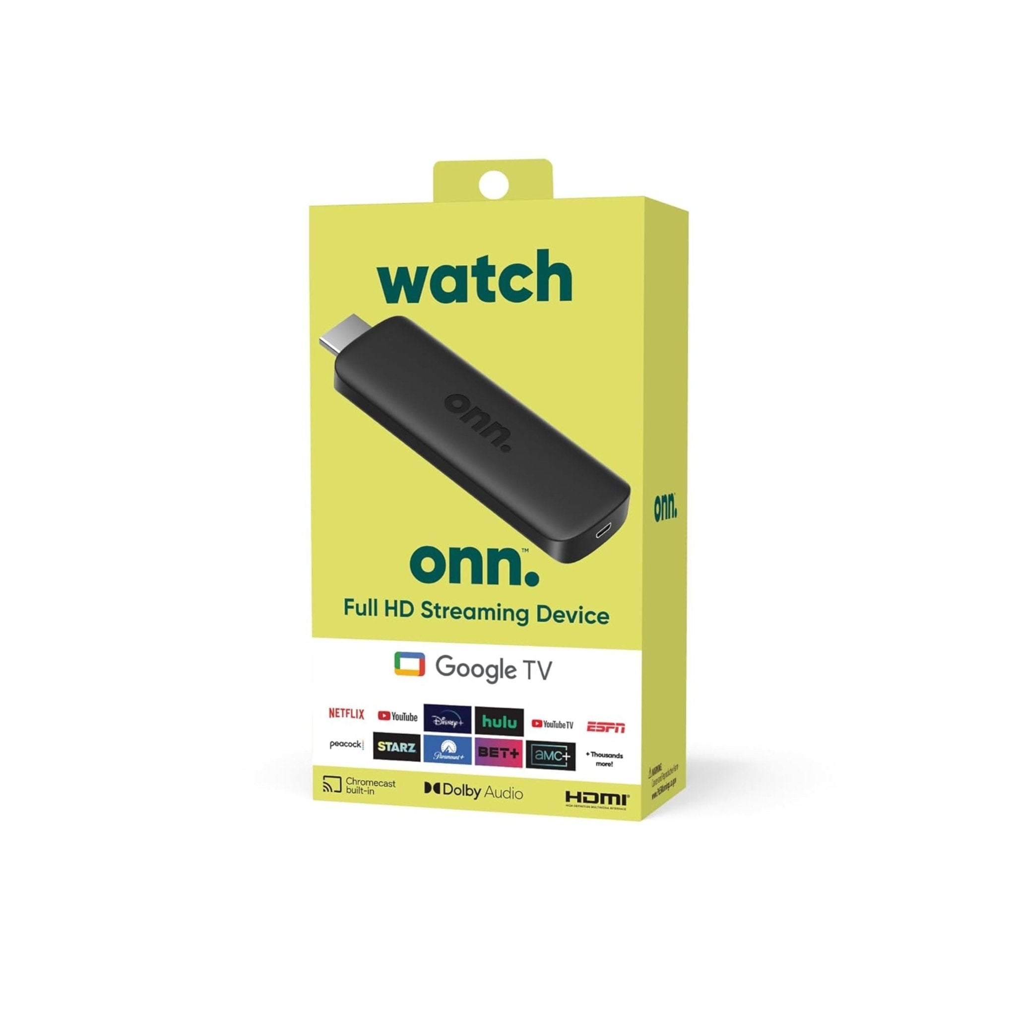 Watch onn TV Stick 2K Full HD - Black ( 1 Year Plan )