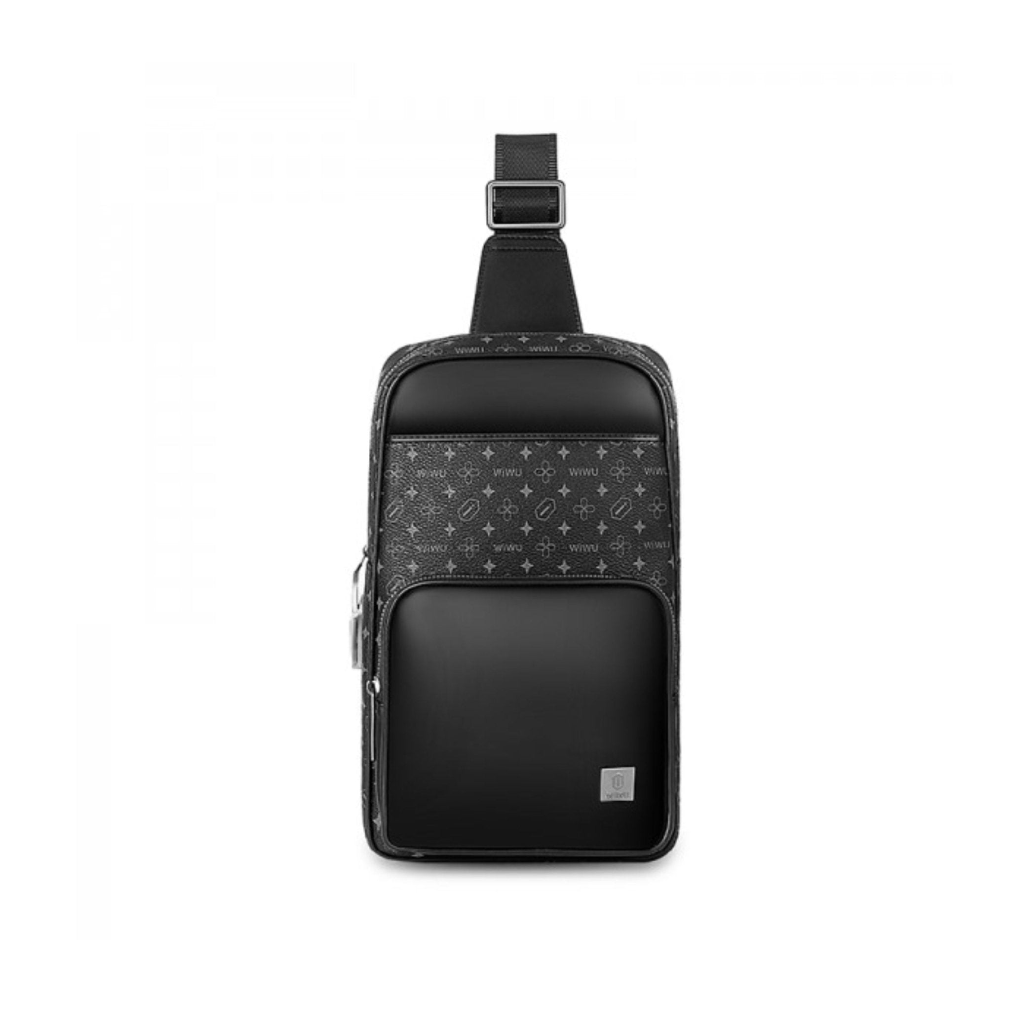 WiWU Master Fingerprint Lock Crossbody Chest Bag - Black