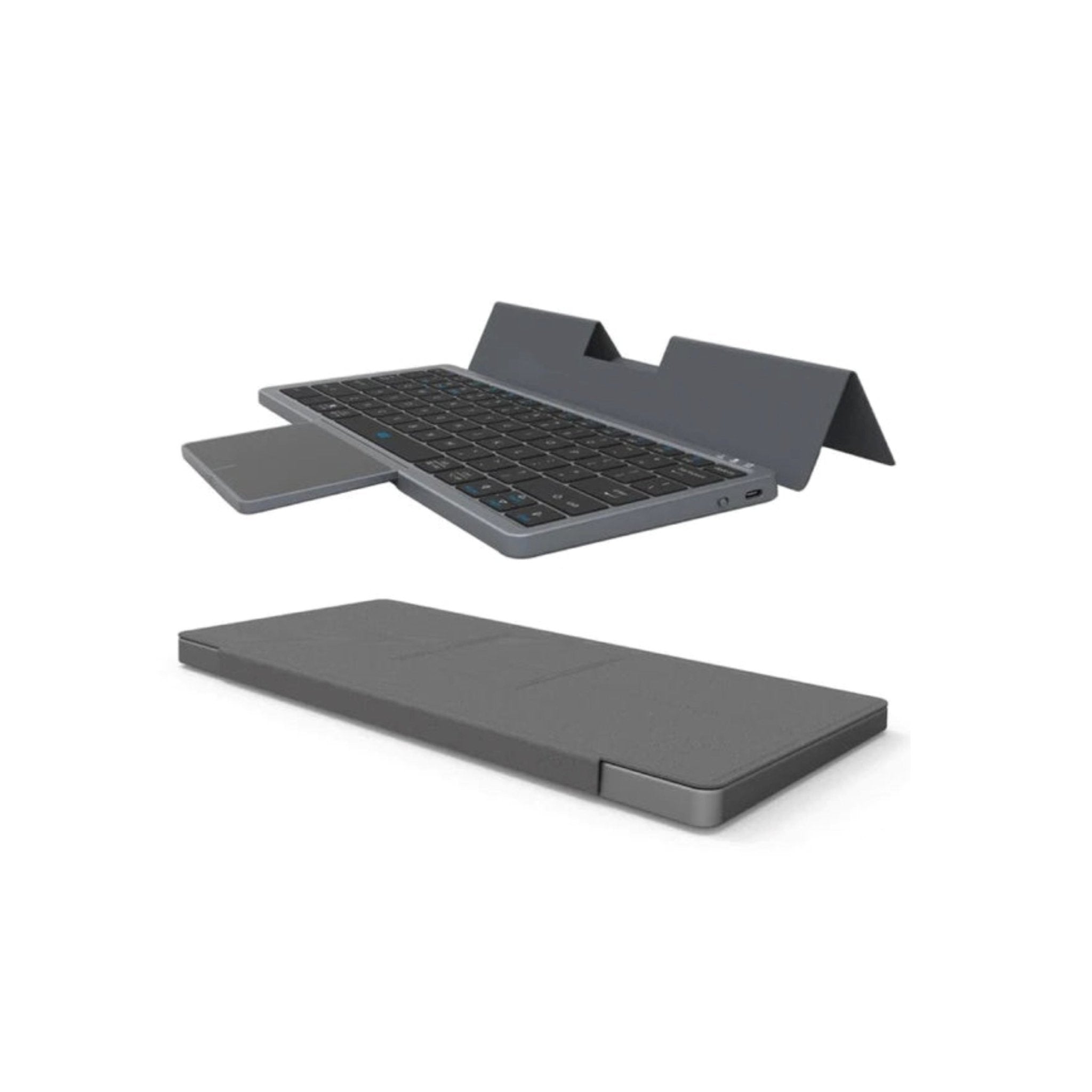 Wireless Keyboard with Foldable Case KF8700 - Gray