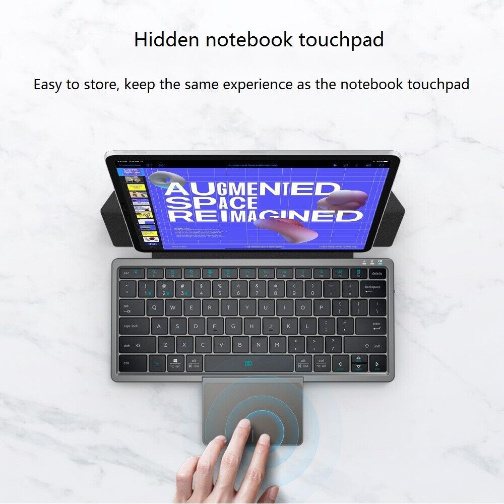 Wireless Keyboard with Foldable Case KF8700 - Gray