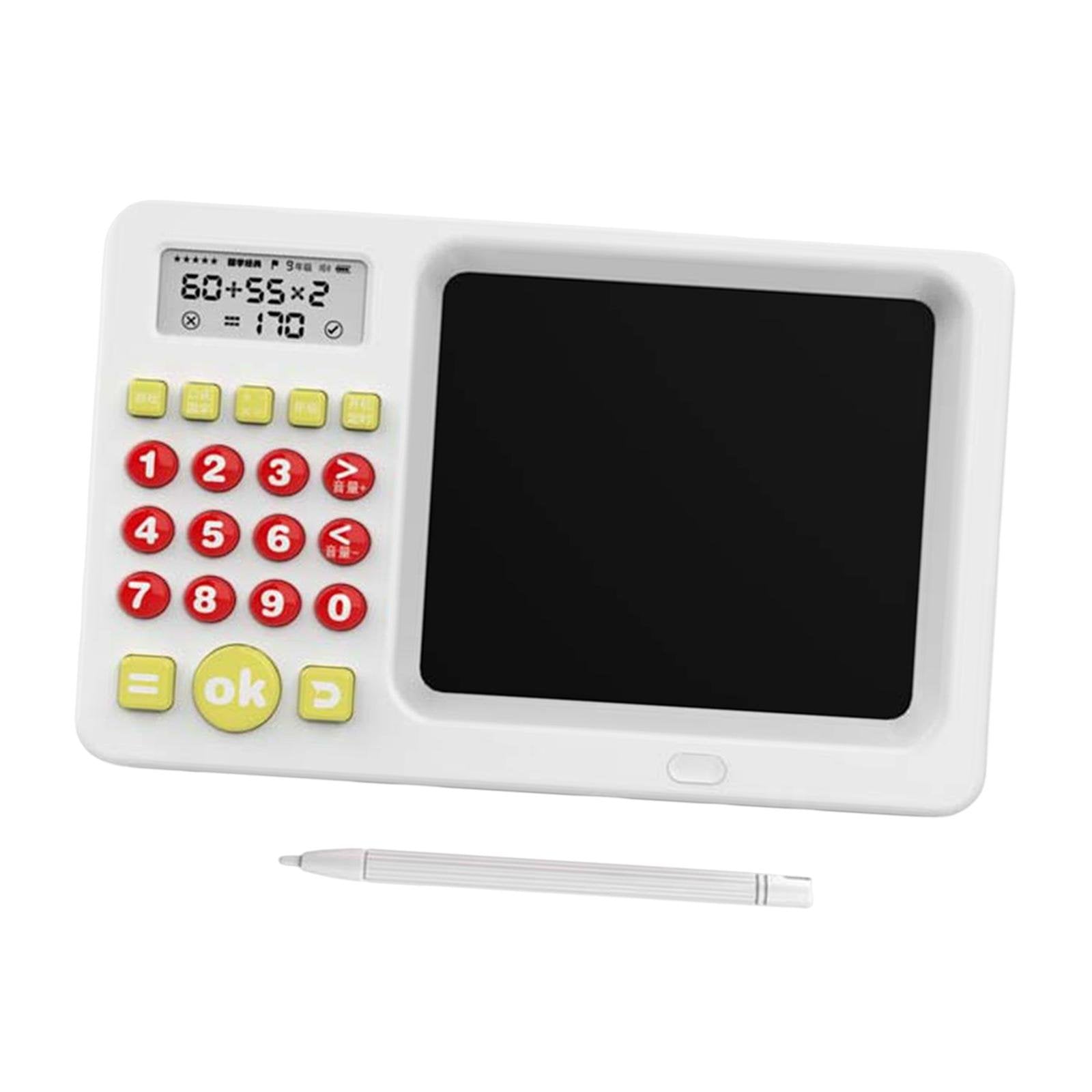 Writing Tablet and Learning Calculator Machine Kids -White