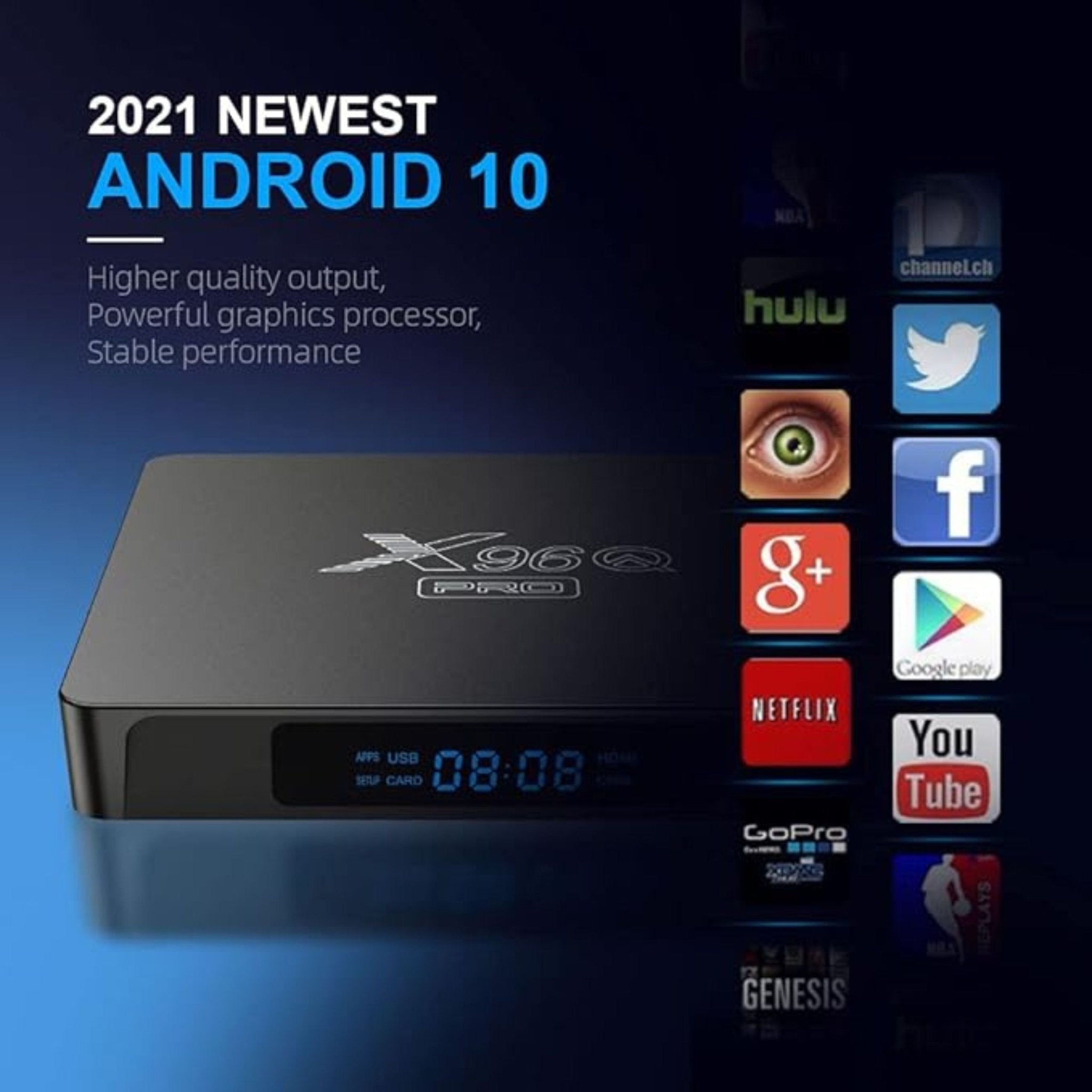 Android TV Box 10.0, X96Q PRO 5G Android TV Box 2GB RAM 16GB ROM Allwinner  H313 Quad-Core 64bit con WiFi 2.4GHz USB 3.0 Ultra HD 6K H.265 WiFi Home TV