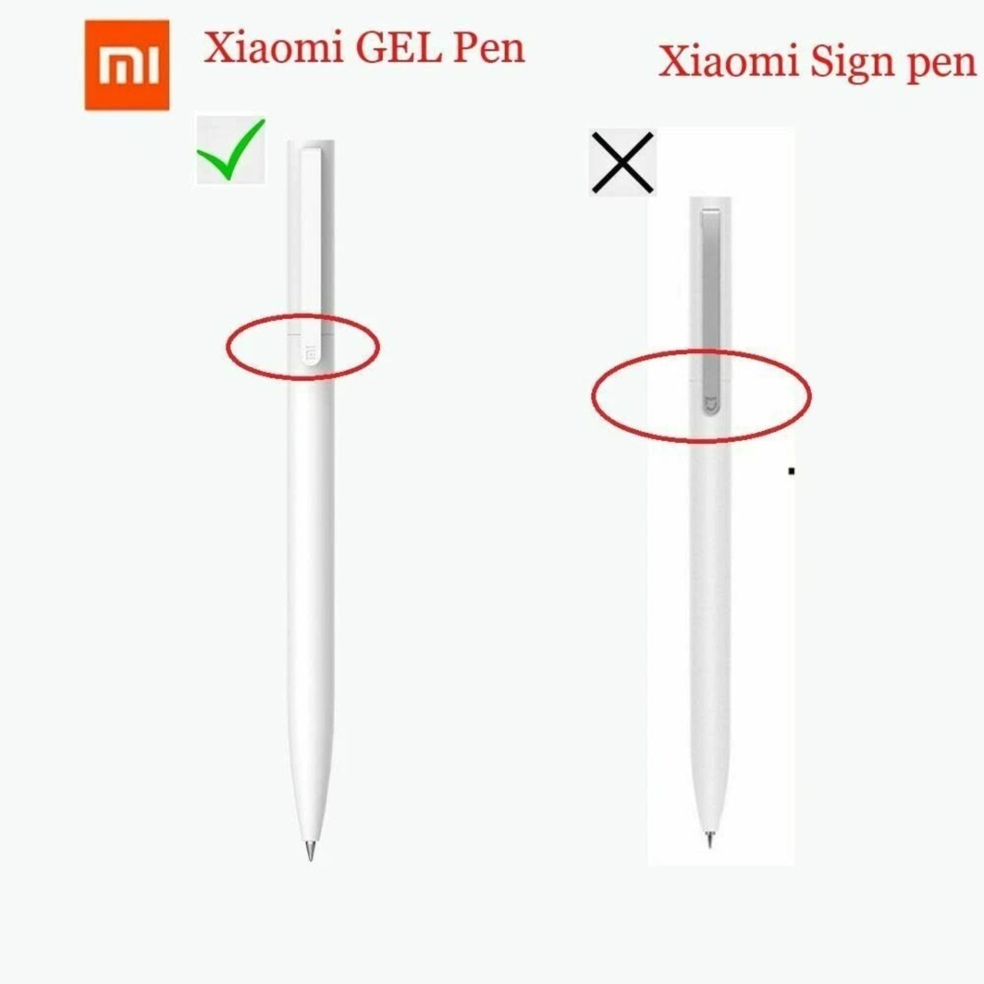 Xiaomi Black Gel Ink Pen 10Pcs - White