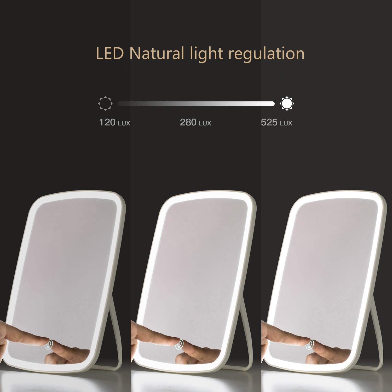 Xiaomi Jordan & Judy LED Makeup Mirror with Touch Screen - Beige