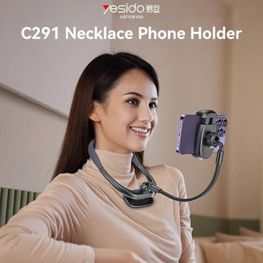 Yesido C291 Neck Mounted Lazy Phone Holder - Black