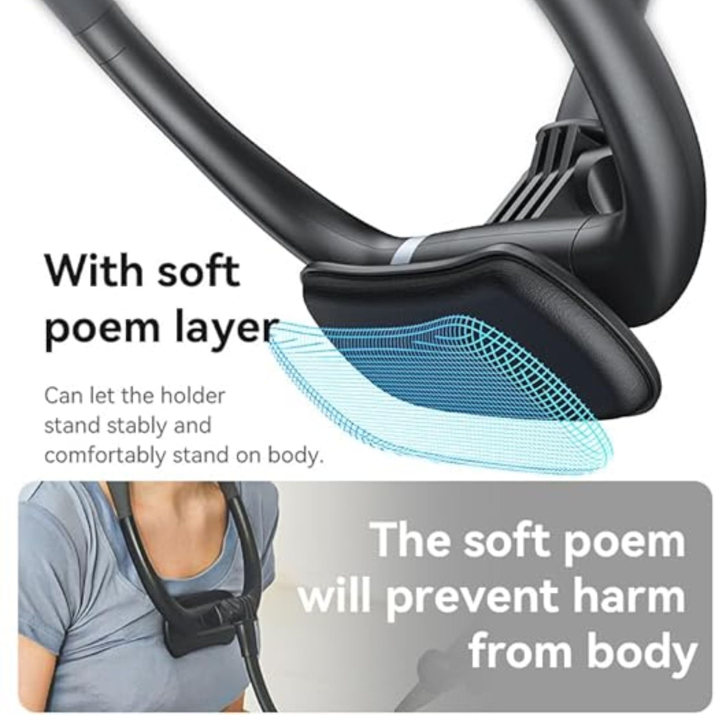 Yesido C291 Neck Mounted Lazy Phone Holder - Black
