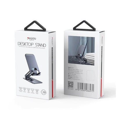 Yesido Foldable 360° Rotating Phone Desktop Holder Stand C184 - Black
