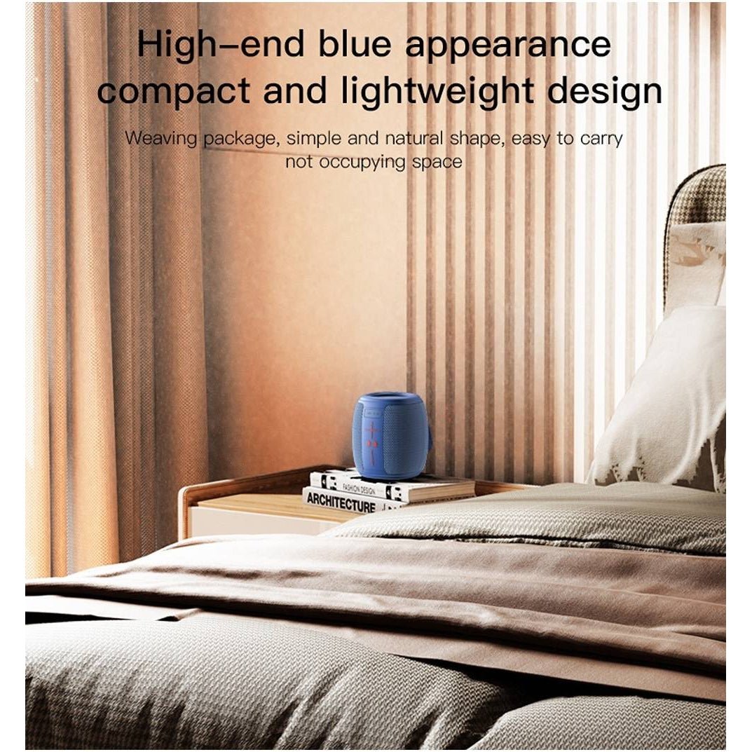 Yesido RGB Display Fabric Texture Mini Portable Wireless Speaker YSW14 - Blue