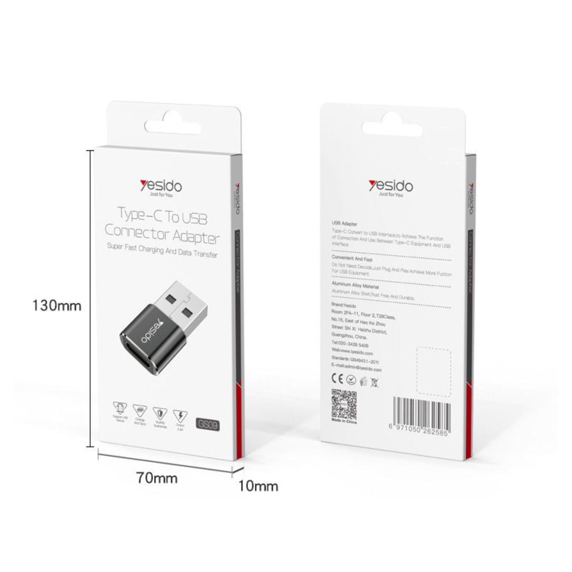 Yesido Type - C To USB Connector Adapter GS09