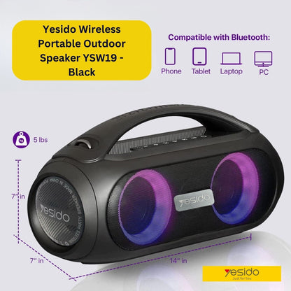 Yesido Wireless Portable Outdoor Speaker YSW19 - Black