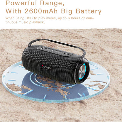 Yesido Wireless Speaker 2600mAh IPX6 YSW11 - Black