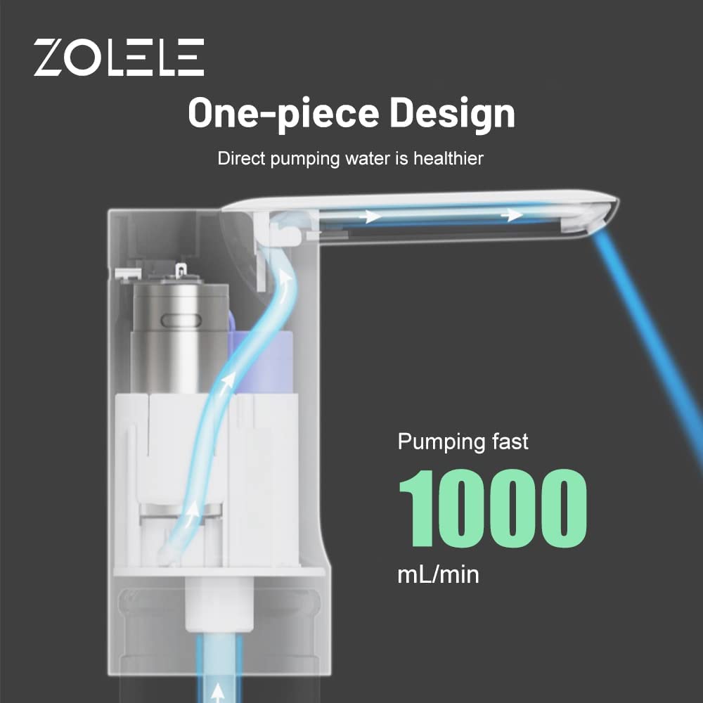 Zolele Automatic Folding Water Bottle Pump Rechargeable 1200mAh ZL100 - White