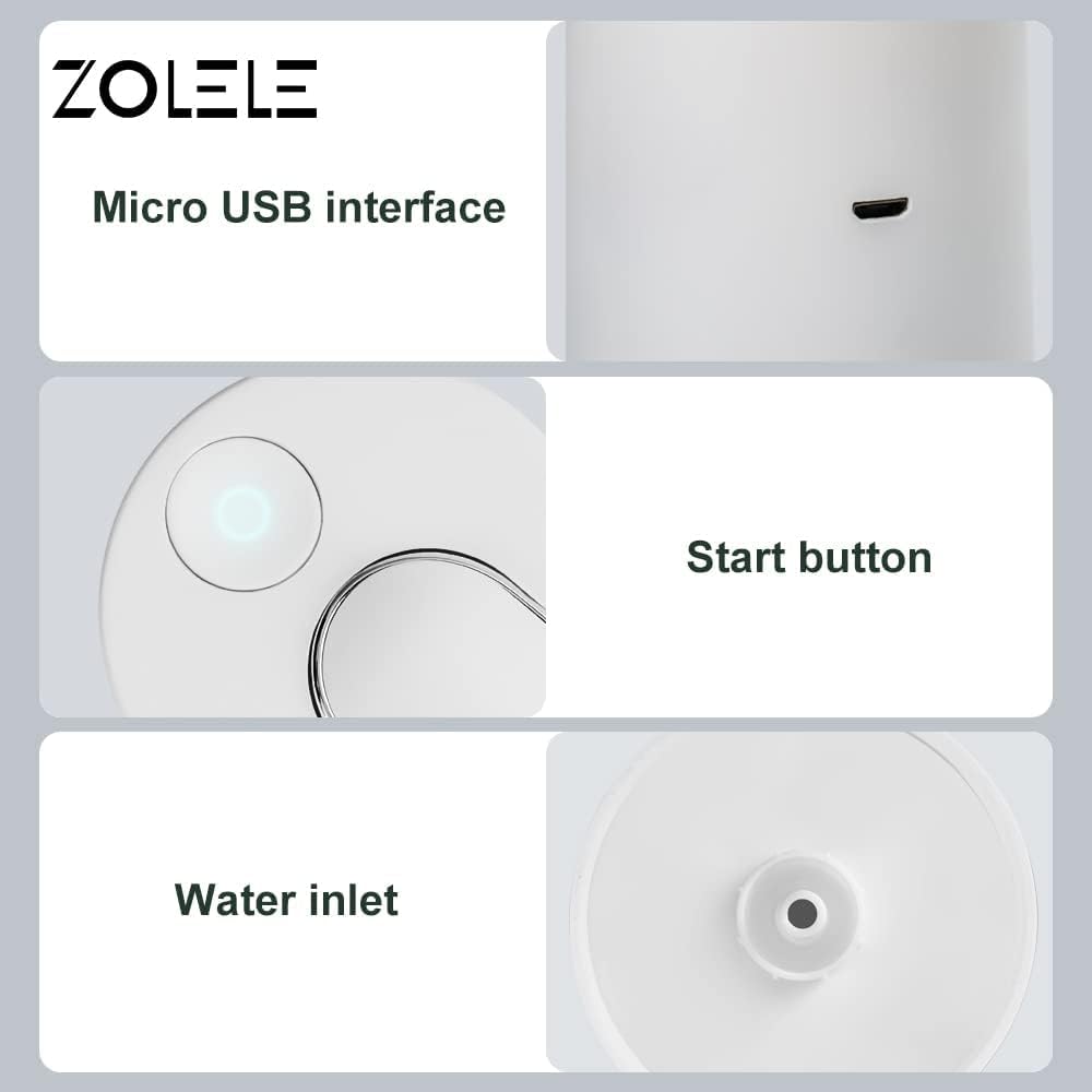 Zolele Automatic Folding Water Bottle Pump Rechargeable 1200mAh ZL100 - White