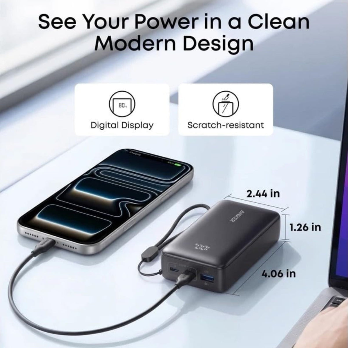 Anker Zolo Power Bank 10000mAh 30W Fast Charging - Black - STOORE.AE | ستور الامارات