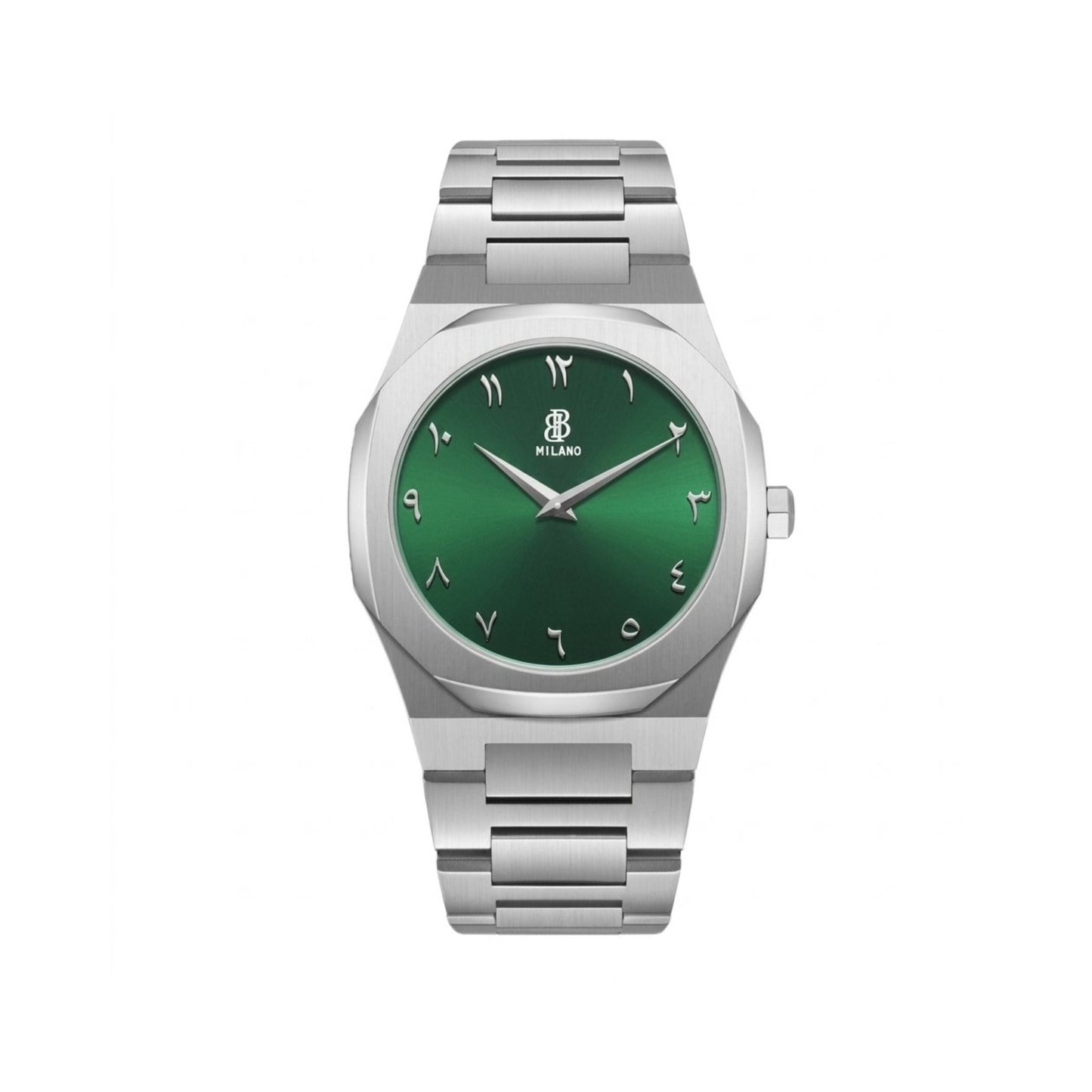 BBmilano Men's Arabic Ultra Thin Watch - Green - STOORE.AE | ستور الامارات