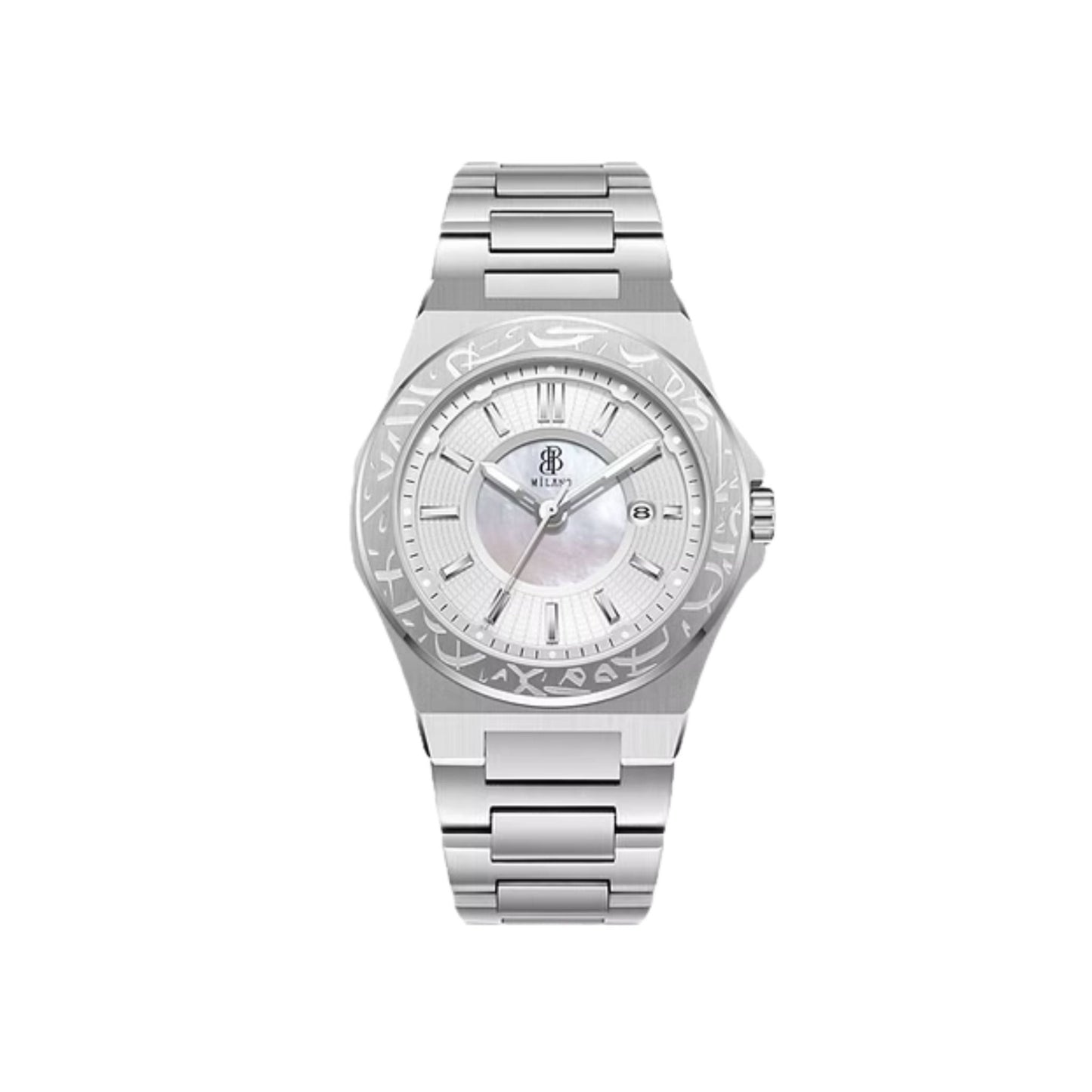 BBmilano Men's Damask Watch - White - STOORE.AE | ستور الامارات