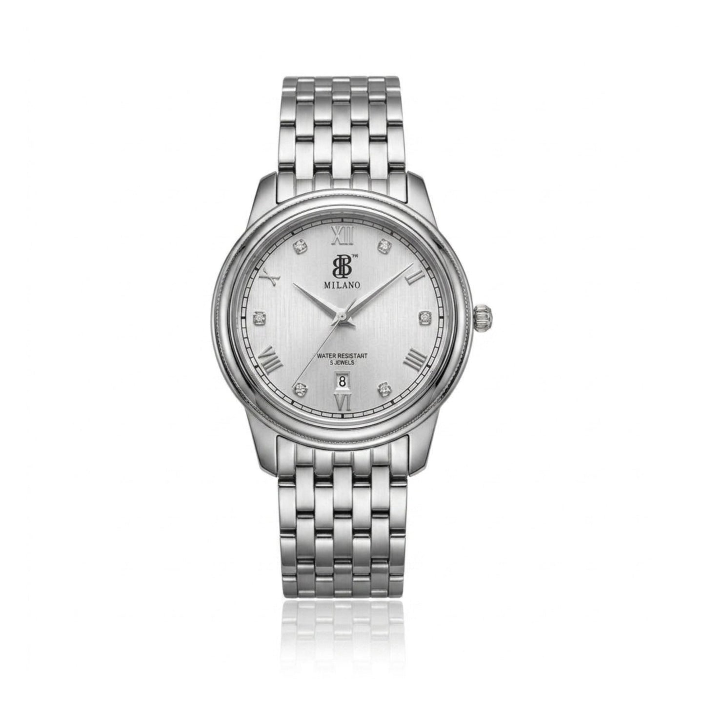 BBmilano Women Diamond 6 Watch Small - White - STOORE.AE | ستور الامارات