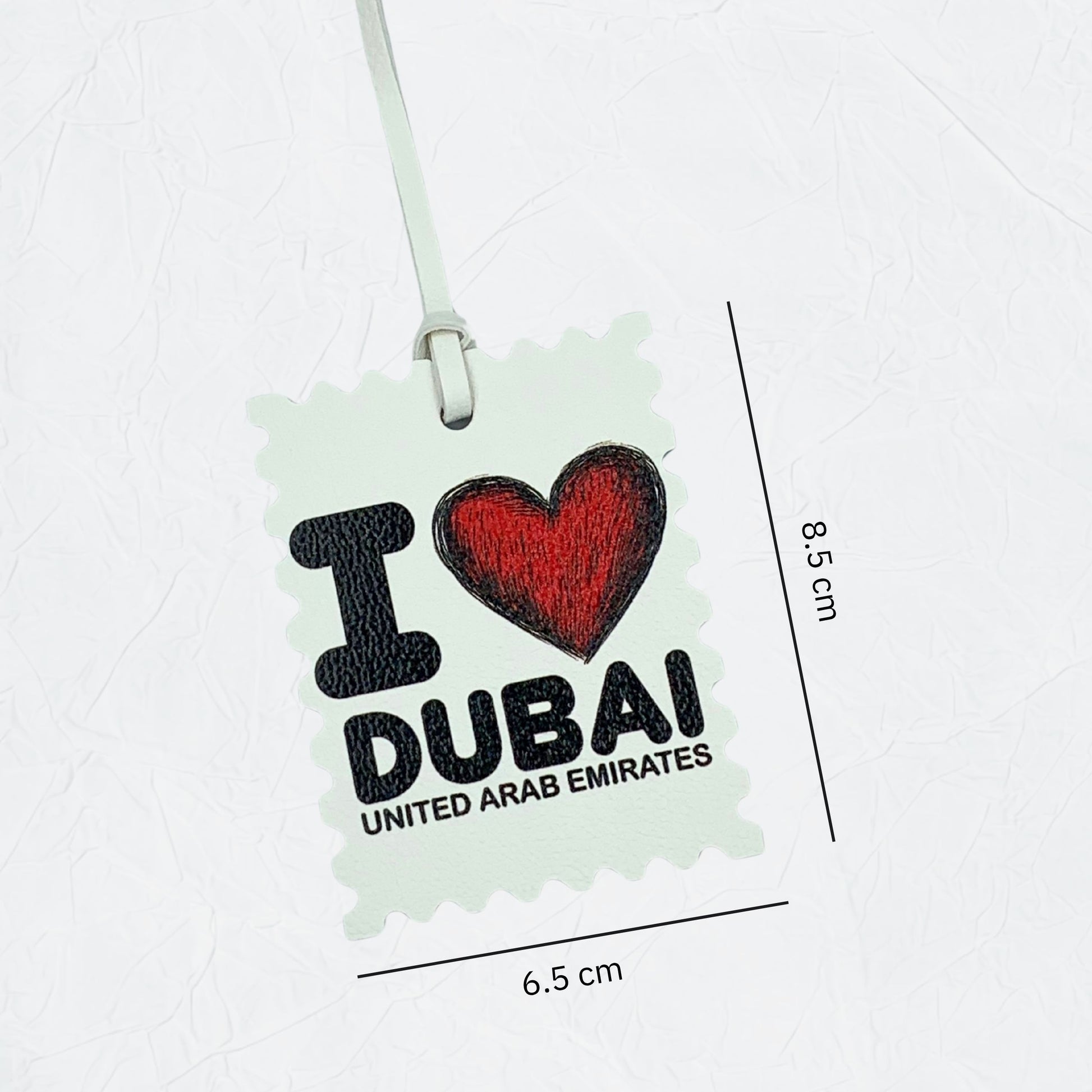 Leather Charm Double Side I Love Dubai