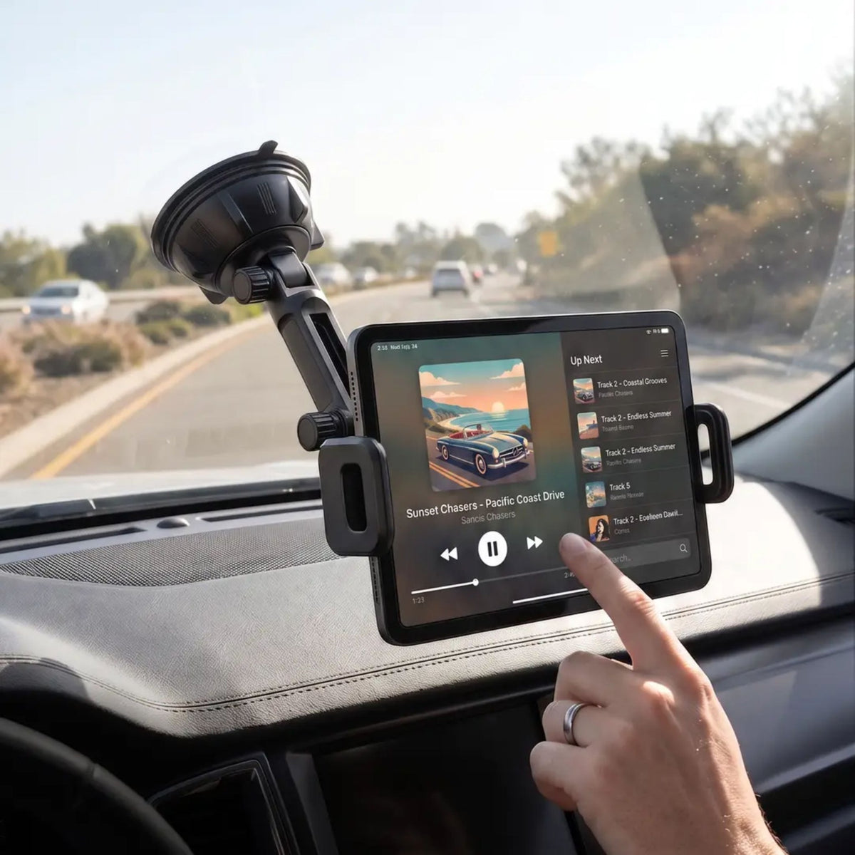 Green Lion GX-102 Phone and Tablet Holder with Suction Base - Black - STOORE.AE | ستور الامارات