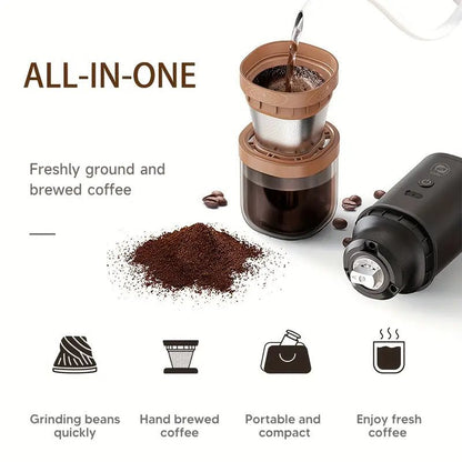 iCafilas 2-IN-1 Electric Coffee Grinder Coffe Maker - Black