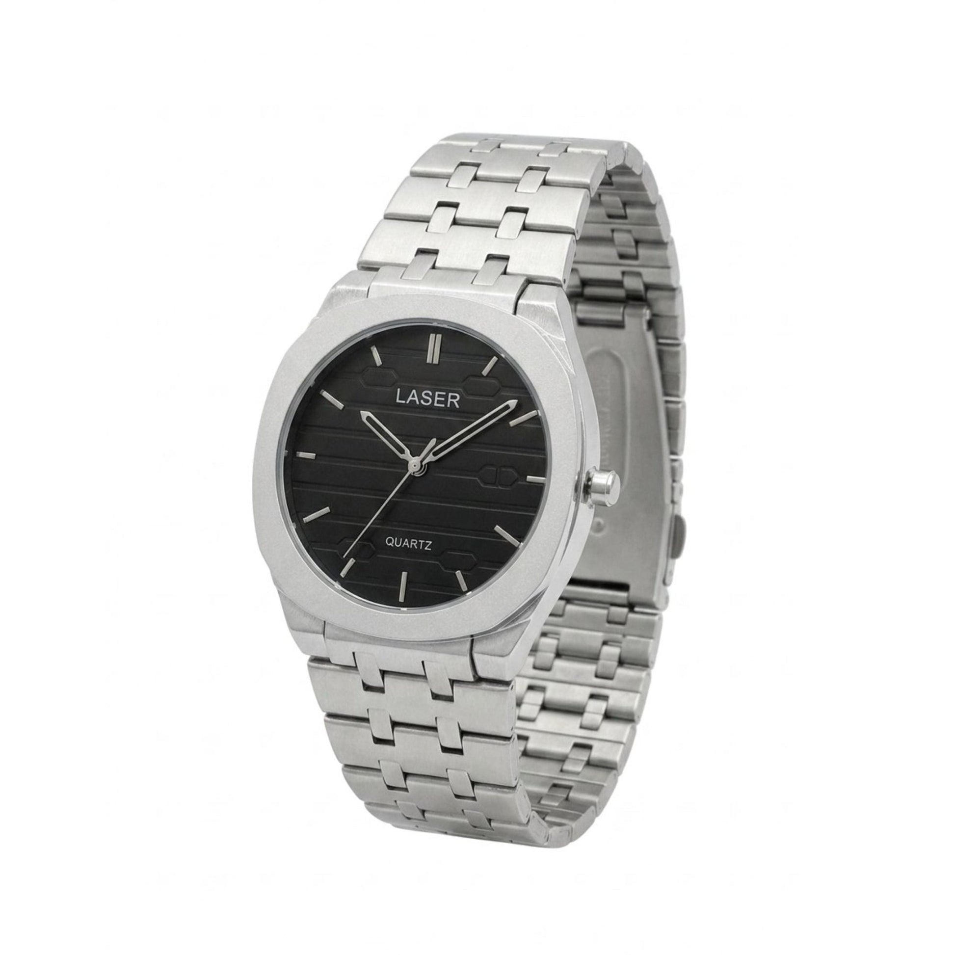LASER Men's Ultra Thin Watch - Black - STOORE.AE | ستور الامارات