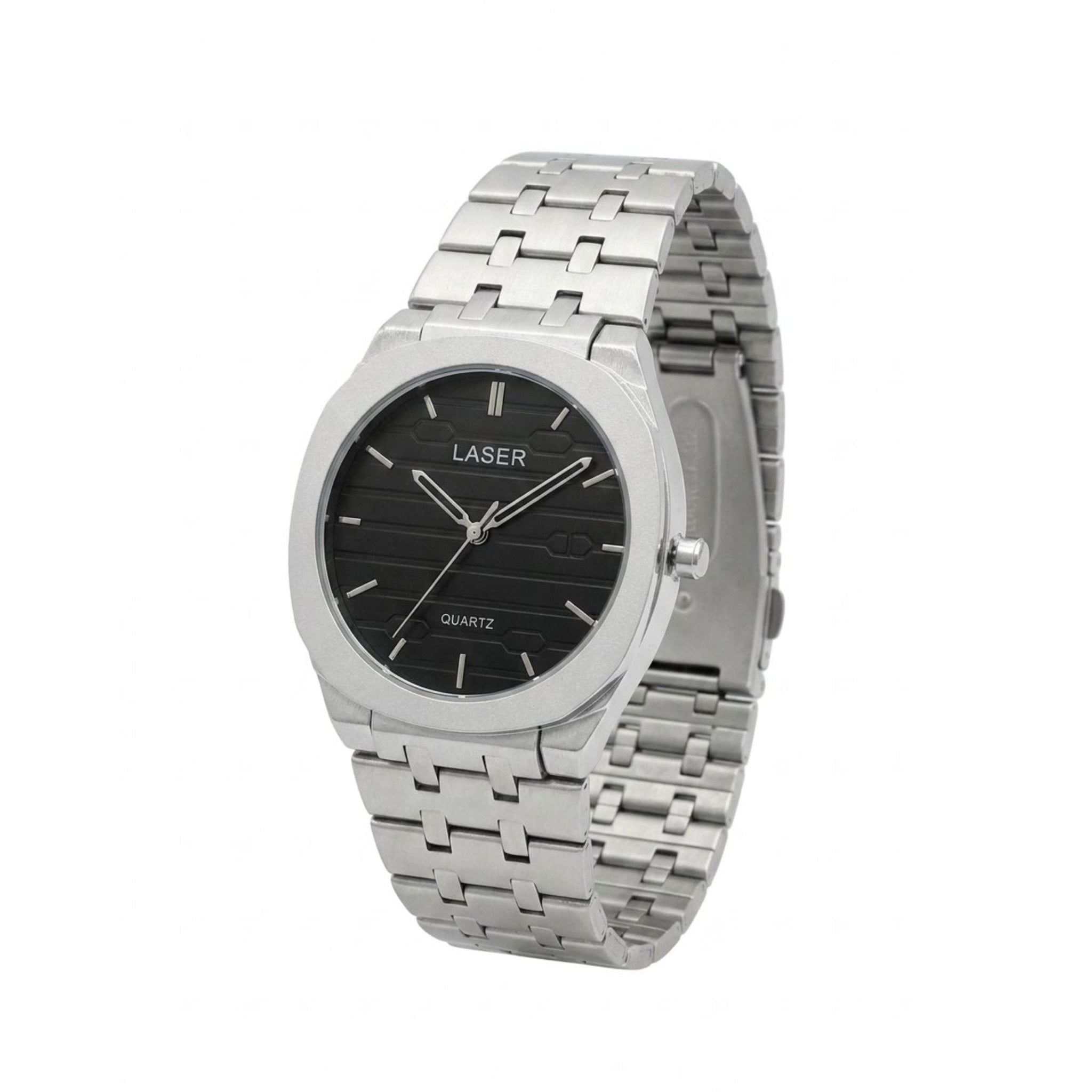 LASER Men's Ultra Thin Watch - Black - STOORE.AE | ستور الامارات