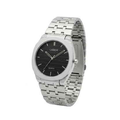 LASER Men's Ultra Thin Watch - Black - STOORE.AE | ستور الامارات