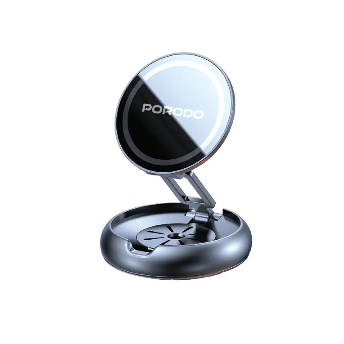 Porodo Aromatic Foldable Phone Holder with Aromatherapy Diffuser - Gray - STOORE.AE | ستور الامارات